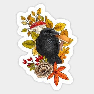 Autumn raven Sticker